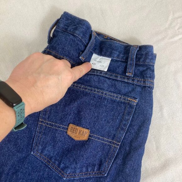 Genuine Red Kap Men’s Blue Denim Jeans 36x32 Workwear Made in Mexico - Picture 2 of 7